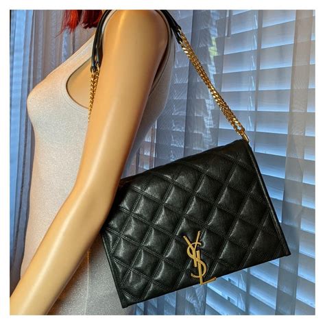 ysl mini becky bag|SAINT LAURENT Lambskin Quilted Mini Becky Chain Bag Deep .